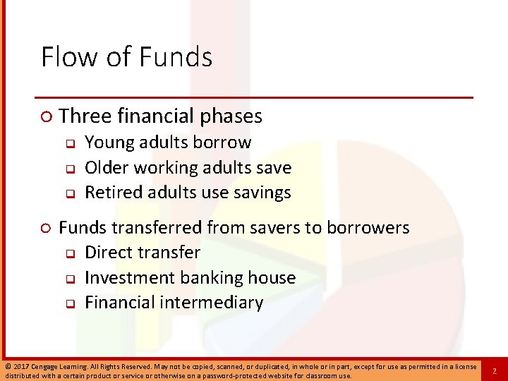 Flow of Funds ○ Three financial phases q q q Young adults borrow Older