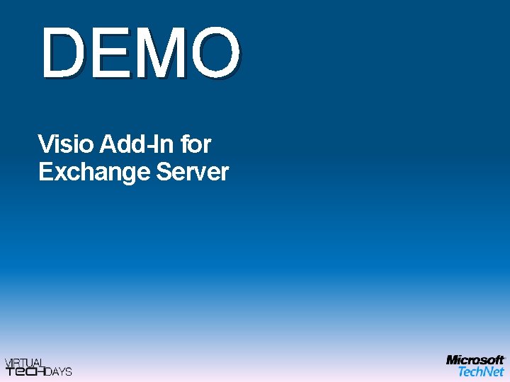 DEMO Visio Add-In for Exchange Server 
