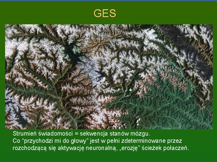 GES Genetic + neural determinism + stochastic factors. GES = Genes, Environment, Stochasticity. Strumień