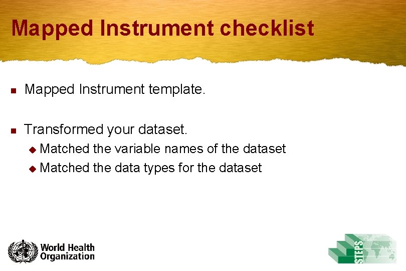 Mapping Site Instruments Introduction n The Mapped Instrument