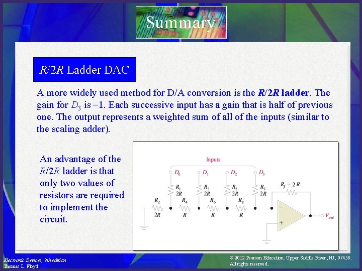 Summary R/2 R Ladder DAC A more widely used method for D/A conversion is