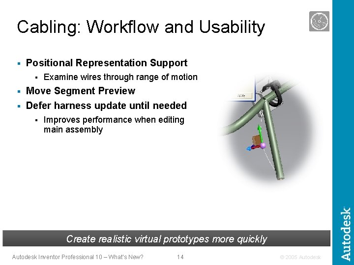 Cabling: Workflow and Usability § Positional Representation Support § Examine wires through range of