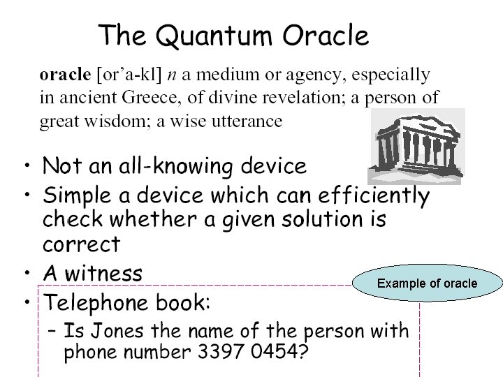 Example of oracle 