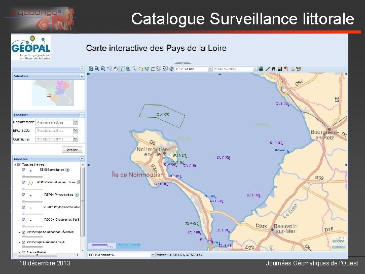 Catalogue Surveillance littorale • Catalogage normalisé • Services web de visualisation WMS et de