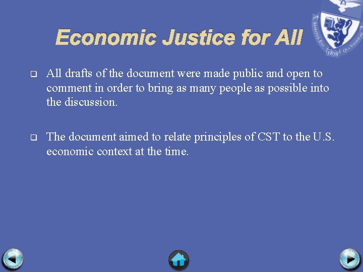 Economic Justice for All q All drafts of the document were made public and