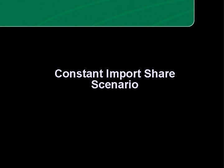Constant Import Share Scenario 