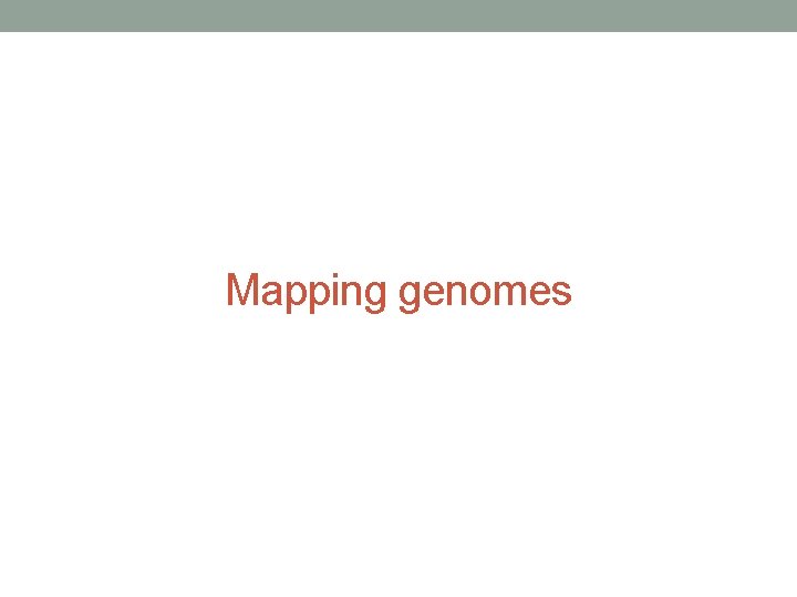 Mapping genomes 