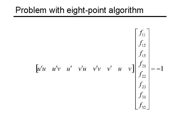 Problem with eight-point algorithm 