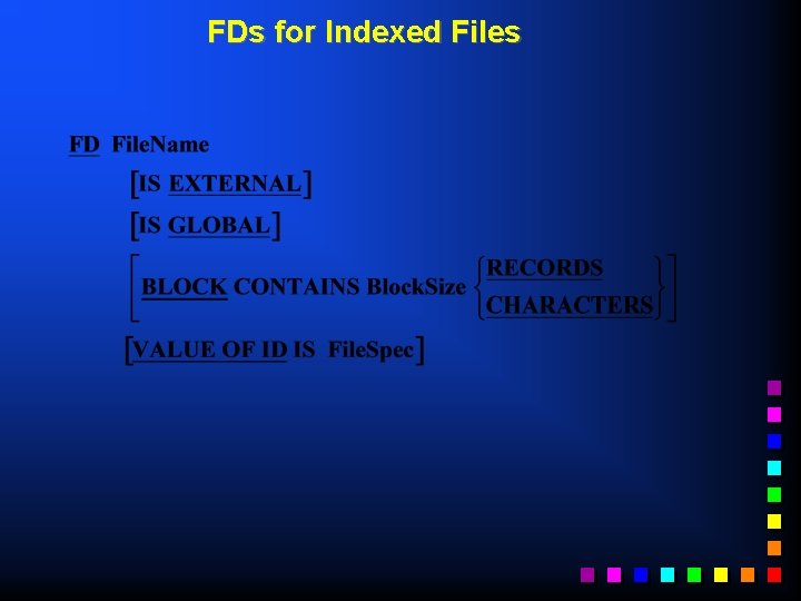 FDs for Indexed Files 