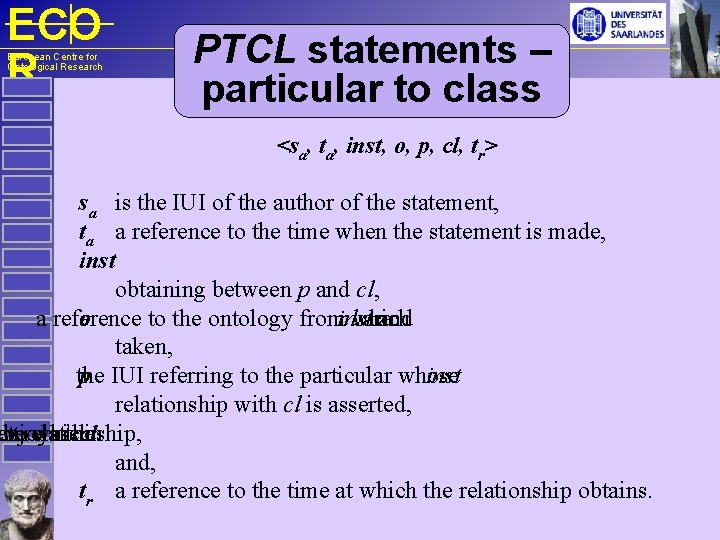 ECO R European Centre for Ontological Research PTCL statements – particular to class <sa,