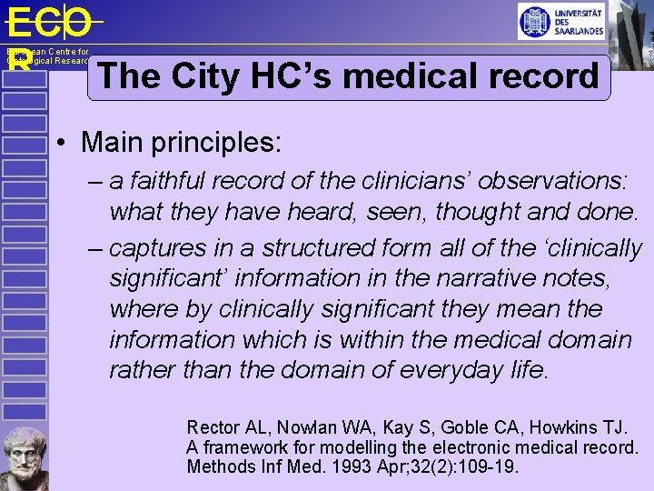 ECO R The City HC’s medical record European Centre for Ontological Research • Main