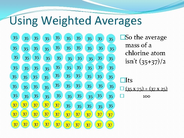 Using Weighted Averages 35 35 35 35 35 35 35 35 35 35 35