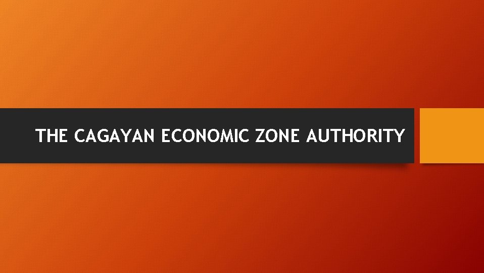 THE CAGAYAN ECONOMIC ZONE AUTHORITY 