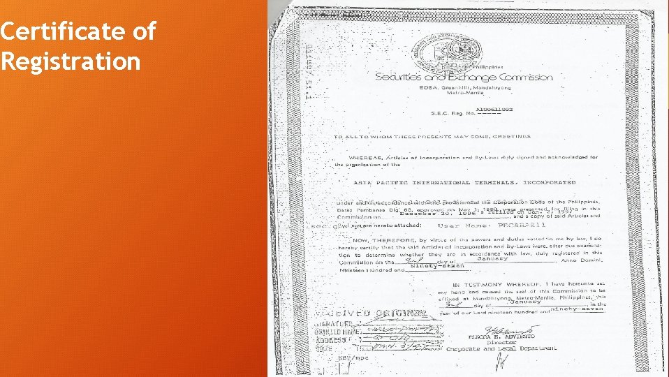 Certificate of Registration 