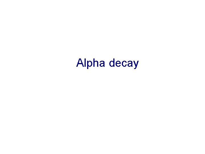 Alpha decay 