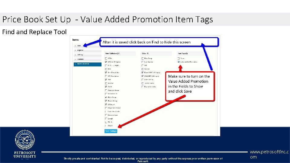 Price Book Set Up - Value Added Promotion Item Tags Find and Replace Tool