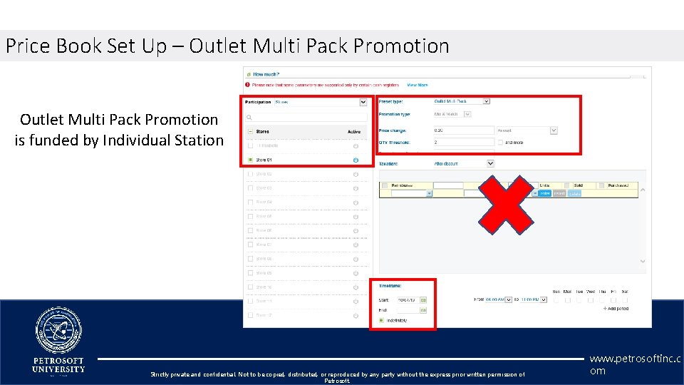 Price Book Set Up – Outlet Multi Pack Promotion is funded by Individual Station