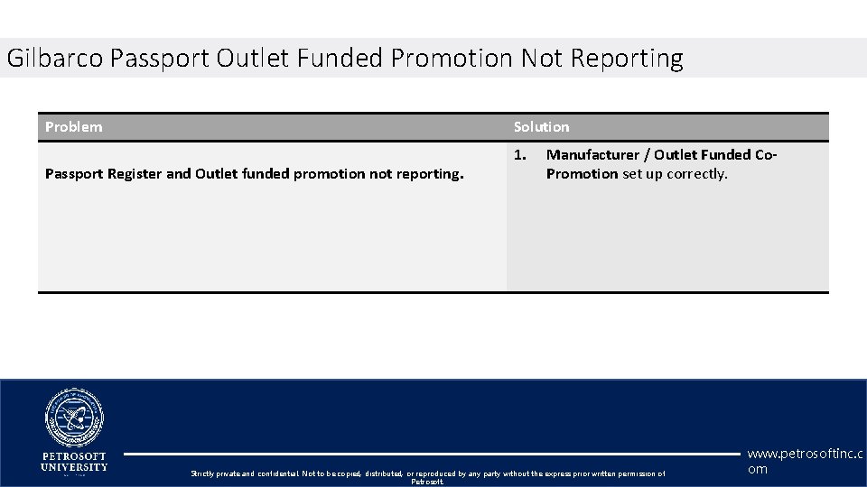 Gilbarco Passport Outlet Funded Promotion Not Reporting Problem Solution Passport Register and Outlet funded