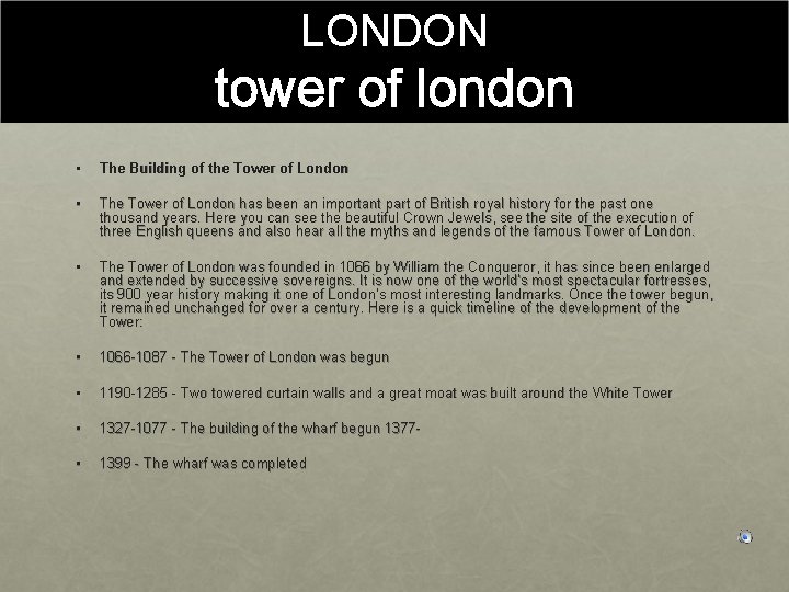 LONDON tower of london • The Building of the Tower of London • The