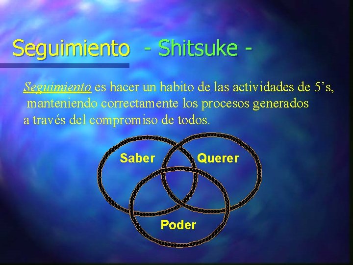 Seguimiento - Shitsuke Seguimiento es hacer un habito de las actividades de 5’s, manteniendo