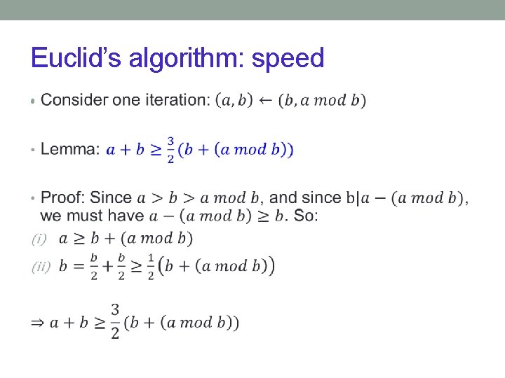 Euclid’s algorithm: speed • 