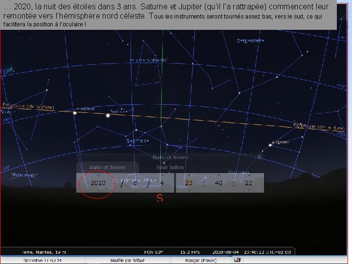 … 2020, la nuit des étoiles dans 3 ans. Saturne et Jupiter (qu’il l’a