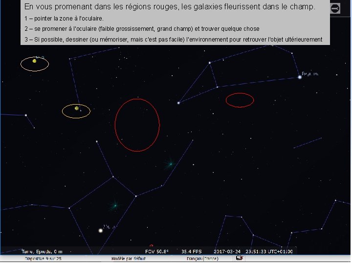 En vous promenant dans les régions rouges, les galaxies fleurissent dans le champ. 1