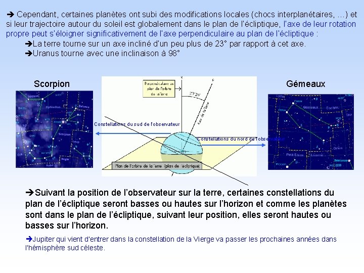  Cependant, certaines planètes ont subi des modifications locales (chocs interplanétaires, …) et si