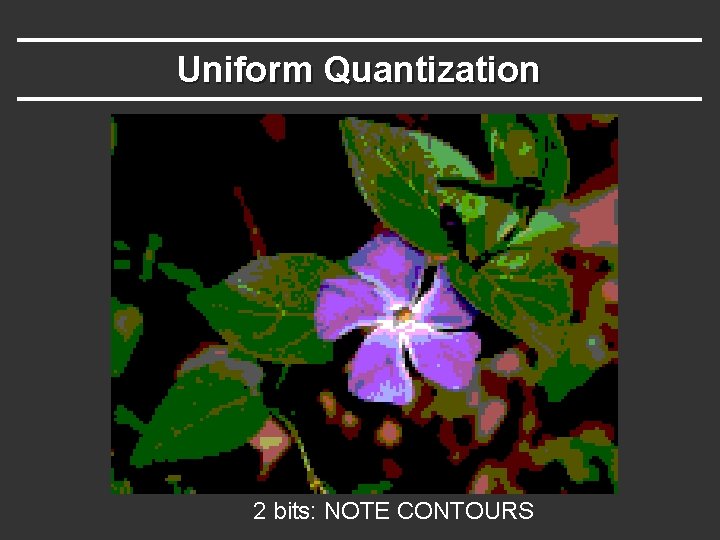 Uniform Quantization 2 bits: NOTE CONTOURS 