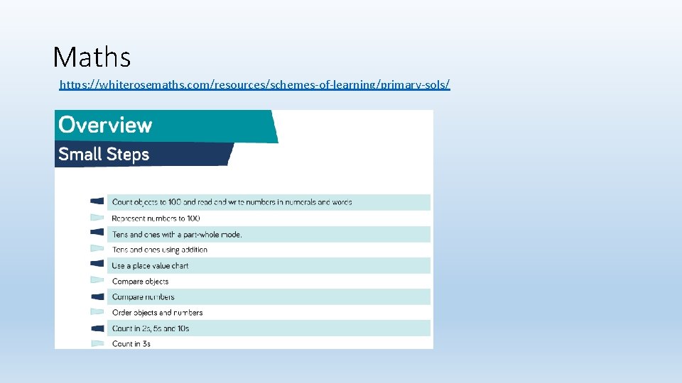 Maths https: //whiterosemaths. com/resources/schemes-of-learning/primary-sols/ 