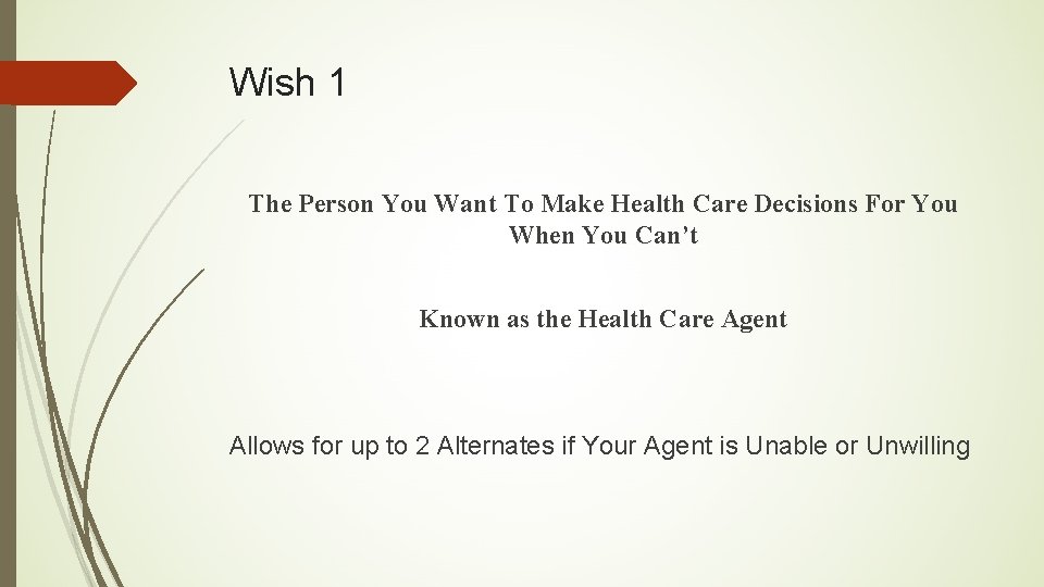 Wish 1 The Person You Want To Make Health Care Decisions For You When