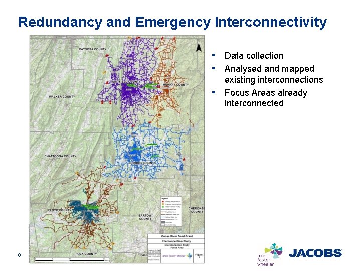 Redundancy and Emergency Interconnectivity • Data collection • Analysed and mapped • 8 existing