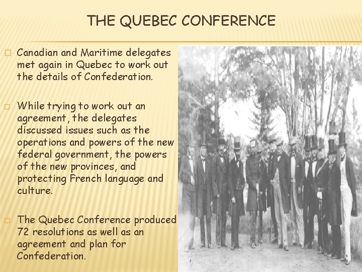 CANADIAN CONFEDERATION THE CORN LAWS The Corn Laws