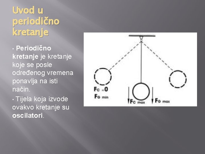 Uvod u periodično kretanje Periodično kretanje je kretanje koje se posle određenog vremena ponavlja