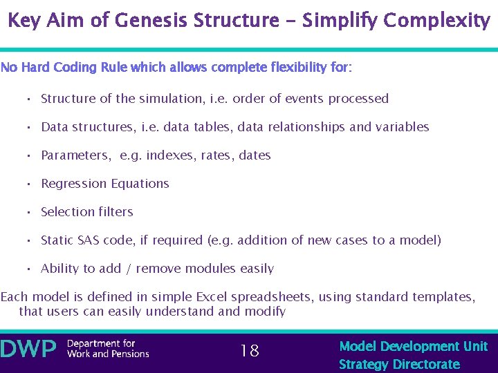 Key Aim of Genesis Structure - Simplify Complexity No Hard Coding Rule which allows