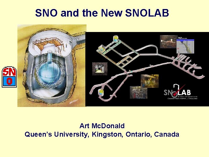 SNO and the New SNOLAB Art Mc. Donald Queen’s University, Kingston, Ontario, Canada 