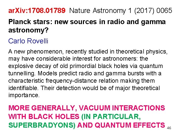 ar. Xiv: 1708. 01789 Nature Astronomy 1 (2017) 0065 Planck stars: new sources in ar. Xiv: 1708. 01789 Nature Astronomy 1 (2017) 0065 Planck stars: new sources in