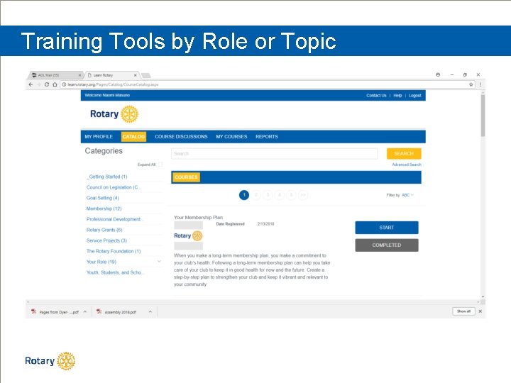 Training Tools by Role or Topic 
