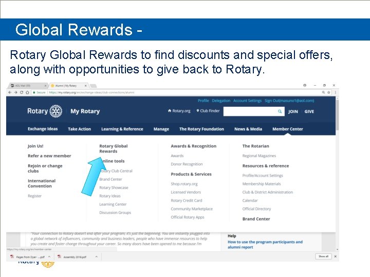 Global Rewards Rotary Global Rewards to find discounts and special offers, along with opportunities
