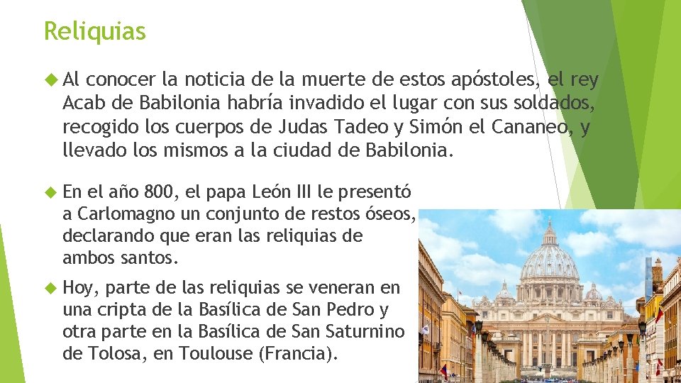 Reliquias Al conocer la noticia de la muerte de estos apóstoles, el rey Acab Reliquias Al conocer la noticia de la muerte de estos apóstoles, el rey Acab