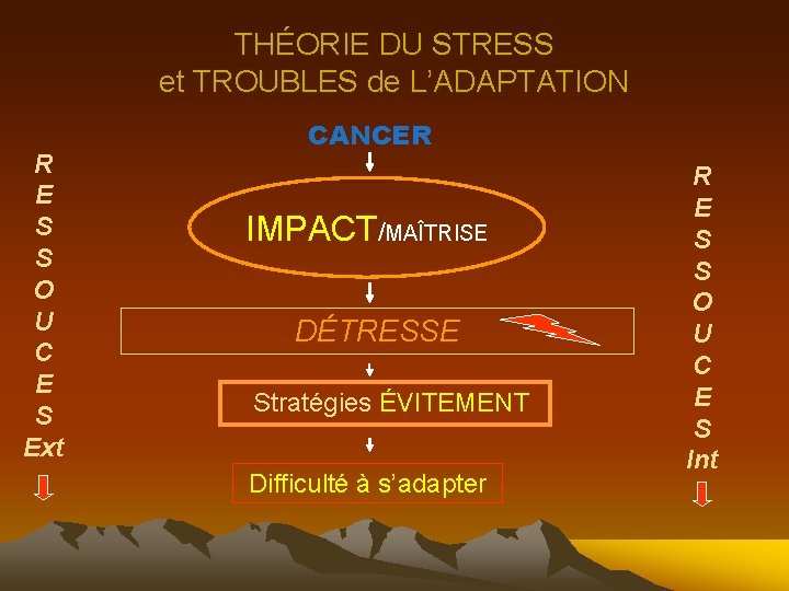 THÉORIE DU STRESS et TROUBLES de L’ADAPTATION R E S S O U C