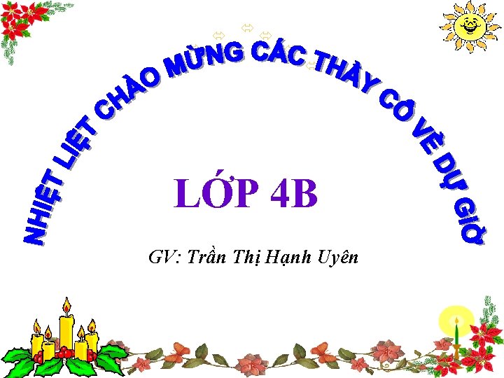  LỚP 4 B GV: Trần Thị Hạnh Uyên 