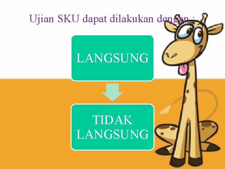 Ujian SKU dapat dilakukan dengan : LANGSUNG TIDAK LANGSUNG 