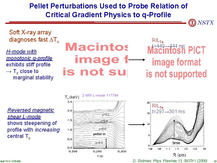 Pellet Perturbations Used to Probe Relation of Critical Gradient Physics to q-Profile Soft X-ray