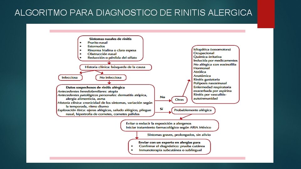 ALGORITMO PARA DIAGNOSTICO DE RINITIS ALERGICA 