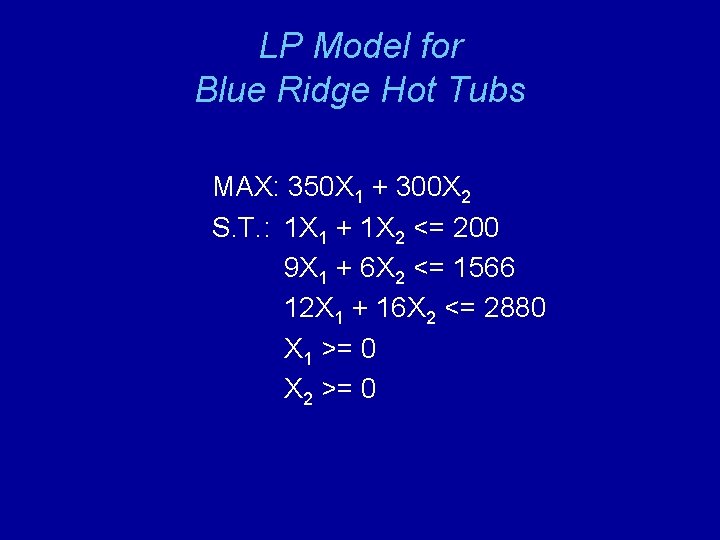 LP Model for Blue Ridge Hot Tubs MAX: 350 X 1 + 300 X