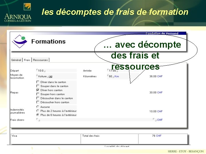 les décomptes de frais de formation … avec décompte des frais et ressources 