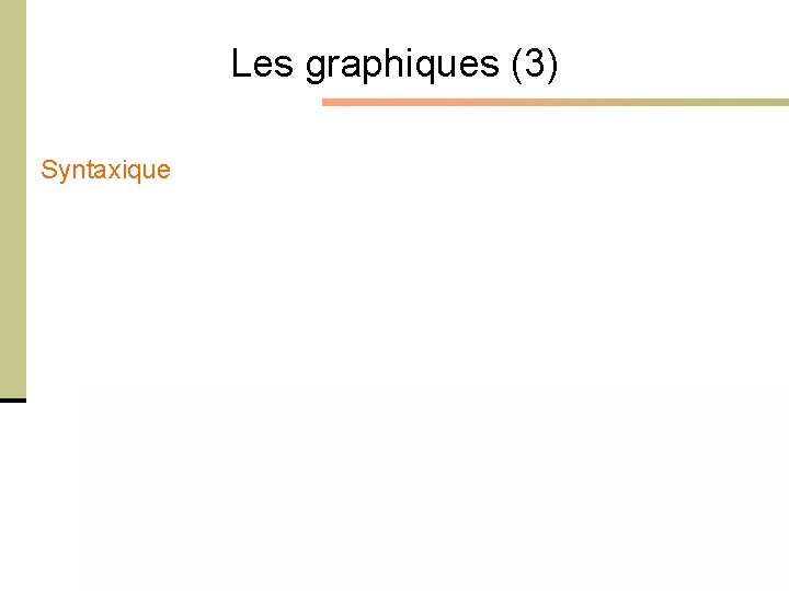 Les graphiques (3) Syntaxique 1 er février 2005 - Cours Ergonomie des Interactions Personne-Machine