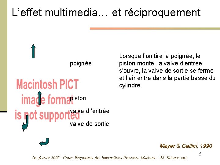 L’effet multimedia… et réciproquement poignée Lorsque l’on tire la poignée, le piston monte, la