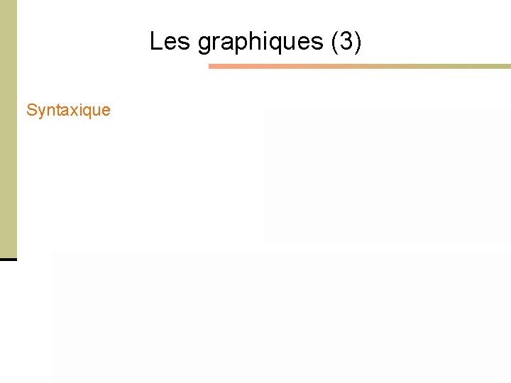 Les graphiques (3) Syntaxique 1 er février 2005 - Cours Ergonomie des Interactions Personne-Machine